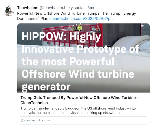 Trump can't stop wind power