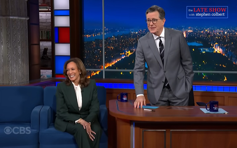 Kamala with Stephen Colbert